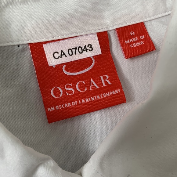 ❤️Oscar de la Renta white cotton blouse with beautiful ruffle detailing size 8❤️ - Picture 10 of 11